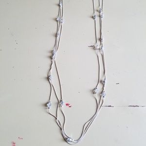 Long silver necklace